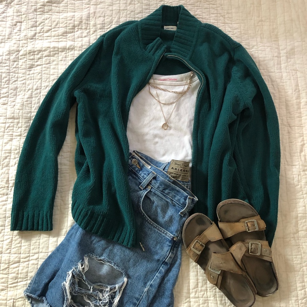 Cherokee Women's Green Cardigan Sweater